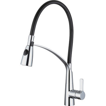 Aurora Modern Kitchen Faucet With Flex Hose, Chrome