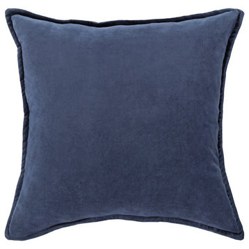Cotton Velvet by Surya Pillow Cover, Navy, 22' x 22'