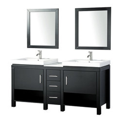 Alarus 60 inch Double Sink Bathroom Vanity Espresso Finish - Bathroom Vanities And Sink Consoles