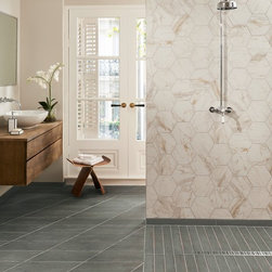 Dartrey Grey Rhombus Wood Effect Tile - Flooring