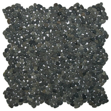 Mini Charcoal Black Pebble Tile