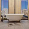70" Double Ended Tub, "Madison", Without Faucet Holes, Chrome Feet