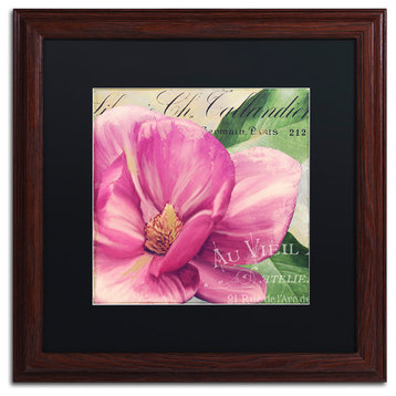 Color Bakery 'Pink Magnolia II' Art, Wood Frame, Black Matte, 16"x16"