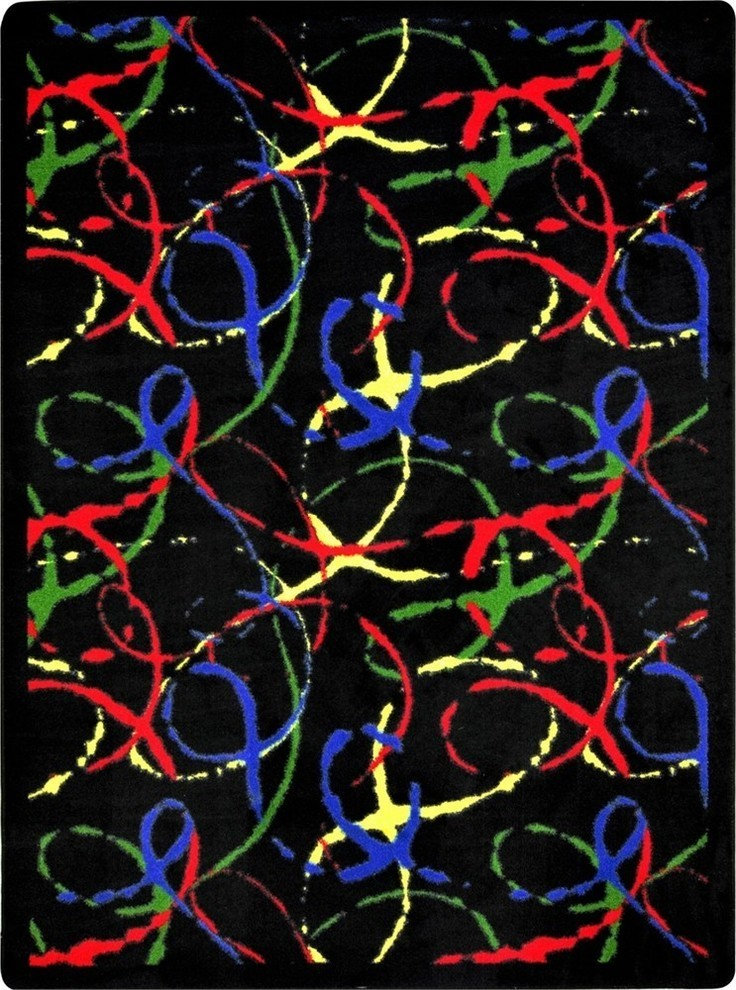 Kaleidoscope, Whimsical Area Rug, Silly String, 10'9