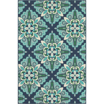 Oriental Weavers Meridian 2206B 1'10"x2'10" Blue/Green Rug