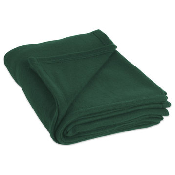 Dark Green Fleece Blanket Twin/Twin Xl 60X96