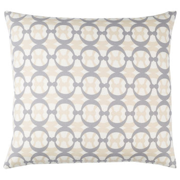 Lina by Surya Pillow Cover, White/Medium Gray/Beige, 20' x 20'