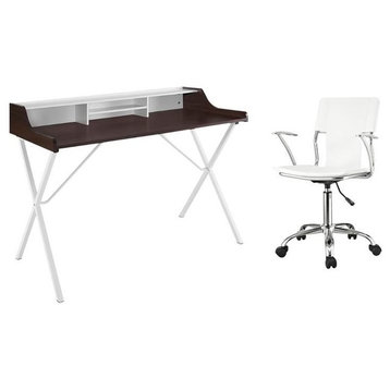 2 Piece Modern Office Set with Desk and Chair