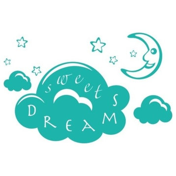 Sweet Dreams Wall Decal, Turquoise, 47"x30"