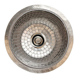 Stainless Steel Mosaic Small Round Flat Bottom Sink - Linkasink - Bathroom Sinks