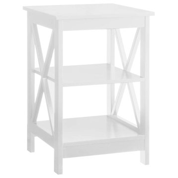 Convenience Concepts Oxford Square End Table in White Wood Finish