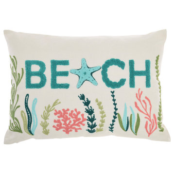 Nourison Home 14"x20" Mina Victory Towel Emb Beach Multicolor Throw Pillows