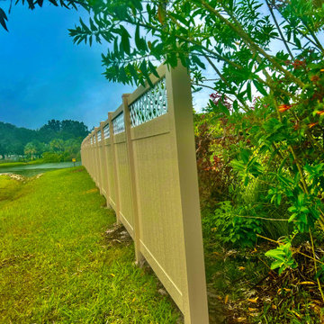 White vinyl fence