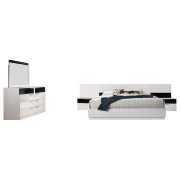 Best Master Bahamas 5-Piece California King Platform Bedroom Set in White/Black