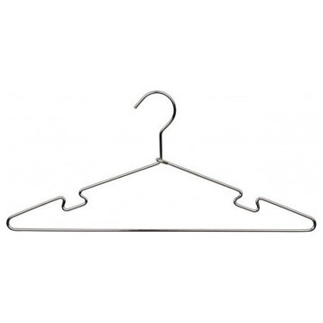 Metal Top Hanger With Notches, Chrome Finish, Box of 50