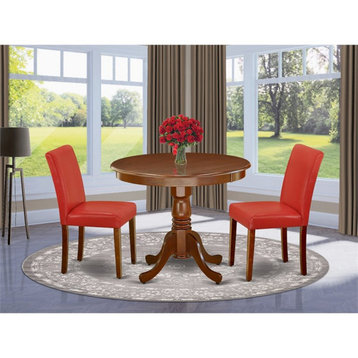 Atlin Designs 3-piece Wood Dinette Table Set in Mahogany