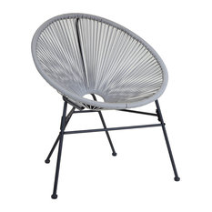 Charles Bentley Garden Furniture Retro Rattan Lounge Conservatory Chair, Grey