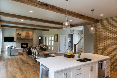 Cottage living room photo in Other