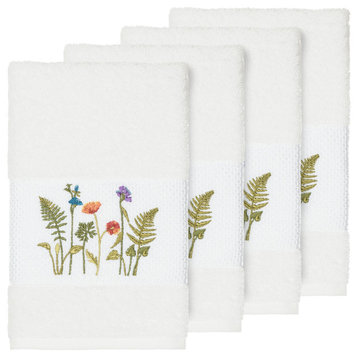 Serenity 4-Piece Embellished Hand Towel Set, White