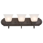 Yosemite Home Decor - 3-Lights Vanity, Dark Brown And Satin Nickel Finish, Dark Brown - Hardwire : Yes