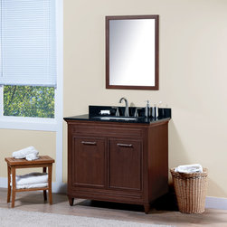 MAYKKE Aiden Bathroom Vanity Set, American Walnut, 36" - Bathroom Vanities And Sink Consoles