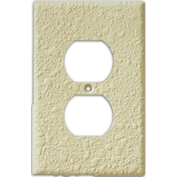 InvisiPlate Two Outlet Paintable Plate Cover, Orange Peel