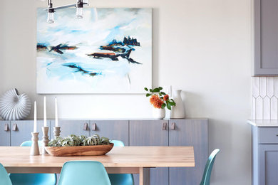 Dining room - scandinavian dining room idea in Portland Maine