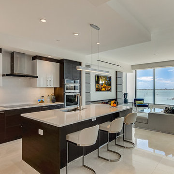 Modern Open Kitchen With Bay Views — The VUE Sarasota Condo
