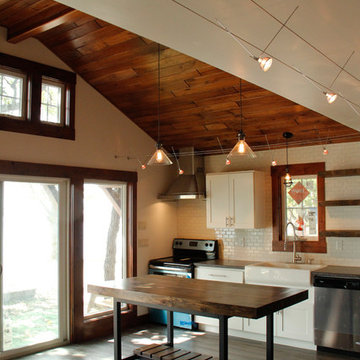 Modern Rustic Reclaimed Wood and Steel Dining Table