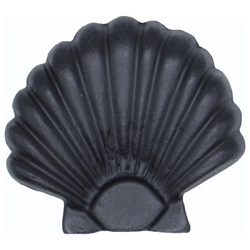 Seashell Cabinet Knob, Large, Matte Black