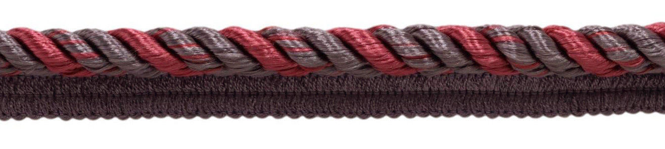Micro Rope Trim Twisted Rope Cord Trim with Lip, Color# PR22 - Wine Medley Purple [8 ...