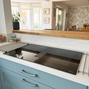 Blue-Green Shaker Kitchen in Thrapston