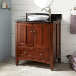 30" EVELYN BAMBOO VANITY FOR SEMI-RECESSED SINK - LIGHT ESPRESSO - Bathroom Vanities And Sink Consoles