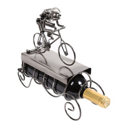 Cyclist Wine Presenter, 10.5 x 10.5 inches, Iron - Products
