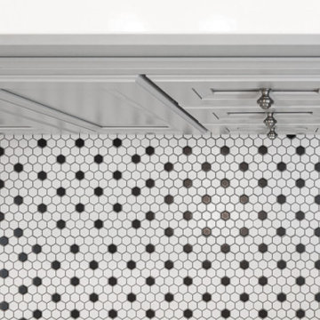 Classic Hex Tile Bathroom Floor with Gray Vanity – Middleton MA
