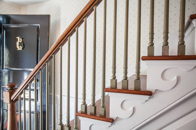 Design ideas for a transitional staircase in Providence.