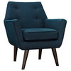 Ezra Azure Upholstered Fabric Armchair