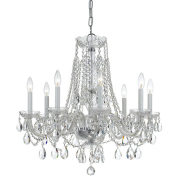 Traditional Crystal 8 Light Spectra Crystal Chrome Chandelier