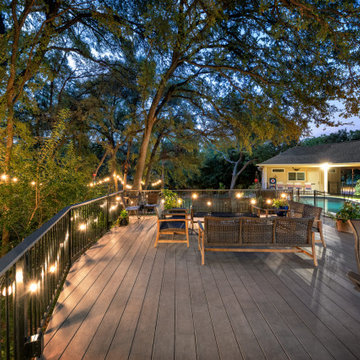 Custom Creekside Deck with Screened Porch & Poolside Living