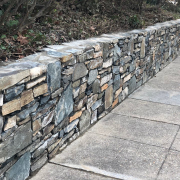 Dry Stacked Field Stone Retaining Wall in AU Park NW Washington DC