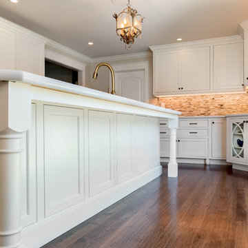 Beautiful White & Bold Blue Kitchen