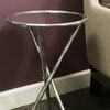 Round Accent Table, Polished Chrome