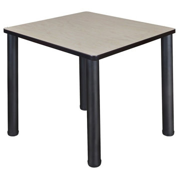 Kee 30" Square Breakroom Table, Maple/Black