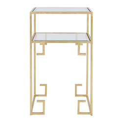 Worlds Away Clare Champagne Silver Leafed Square Table - Dining Tables