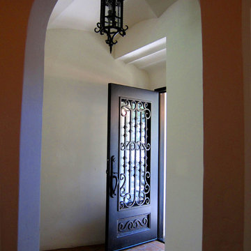 Spanish Colonial Revival Entry Foyer and Plaster Ceiling