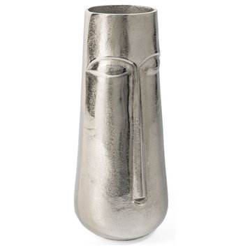 Magnus Silver Metal Table Vase, Large