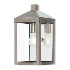 1 Light Outdoor Wall Lantern, Brushed Nickel