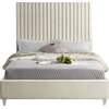 Candace Velvet Upholstered Bed, Cream, King