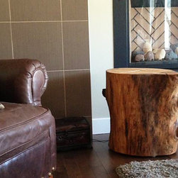 Reclaimed Solid Wood Tree Stump Table - Side Tables And End Tables