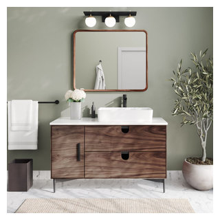 Shawbridge 24 Bathroom Vanity Black Oak with Satin Brass